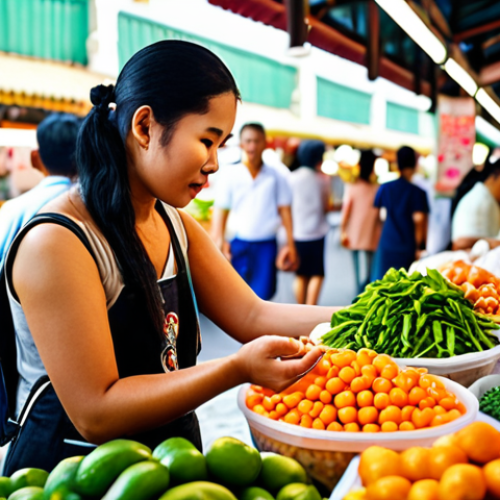 **

`Vibrant Thai urban market scene, showcasing fresh, locally-sourced ingredients for innovative food products, focus on a modern Thai vendor passionately explaining their unique, sustainable food creation to intrigued customers, emphasizing health and environmental benefits, natural lighting, bokeh.`

**
