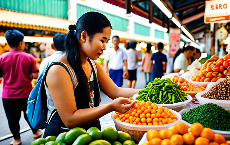 **

`Vibrant Thai urban market scene, showcasing fresh, locally-sourced ingredients for innovative food products, focus on a modern Thai vendor passionately explaining their unique, sustainable food creation to intrigued customers, emphasizing health and environmental benefits, natural lighting, bokeh.`

**