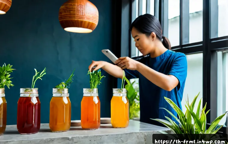 Home 29 도시 발효실의 브랜드 마케팅 사례 - Photorealistic Bangkok urban fermentation studio marketing scene, Thai small-business owner arrangin...