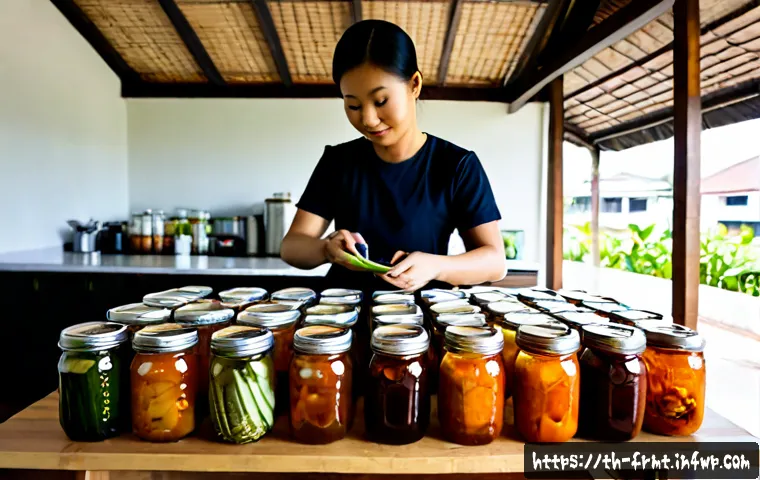 Home 29 도시 발효실의 온라인 판매 전략 - Photorealistic urban fermentation workshop in Bangkok, Thailand, a Thai small-business owner arrangi...